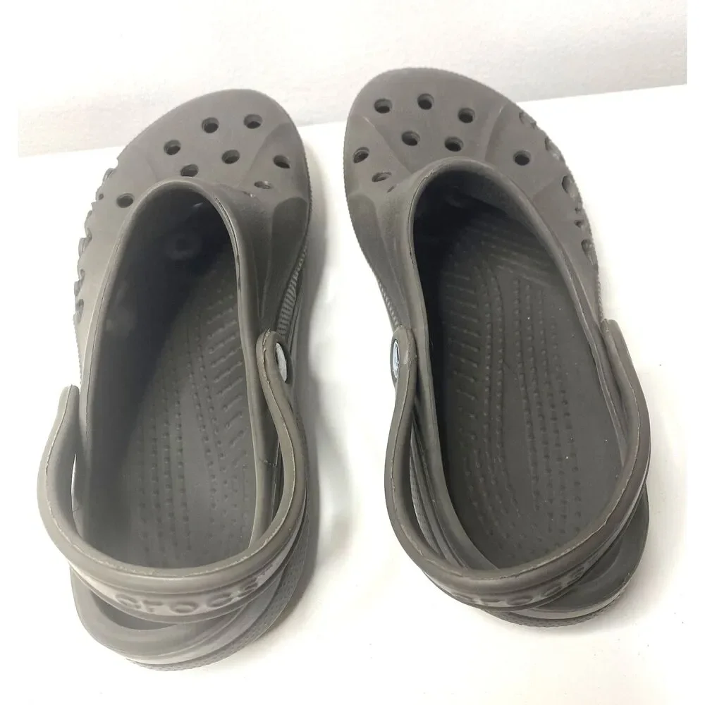 Crocs Baya Graphite Gray Lightweight Water Friendly Clogs Casual Comfort Sz 11